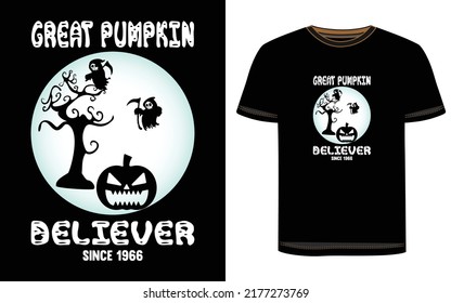 Diseño de camisetas de Halloween. Gráfico vectorial de Halloween. Ilustración de la camiseta de Halloween. Diseño de camisetas de diablo con cabeza de trompa. Hermoso y llamativo vector de Halloween