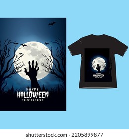 Halloween T-Shirt Design, Vector Graphic, illustration. High-quality vector t-shirt design. Horns head devil t-shirt design. Beautiful and eye catching vector.
