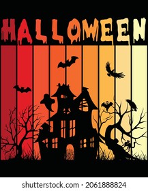 Halloween T-shirt Design Vector Illustration
