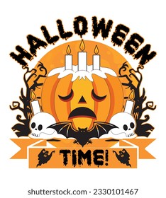 Halloween T-Shirt Design With Vector And Illustration