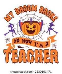 Halloween T-Shirt Design With Vector And Illustration