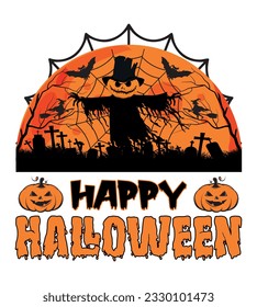 Halloween T-Shirt Design With Vector And Illustration