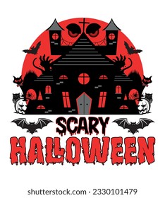 Halloween T-Shirt Design With Vector And Illustration
