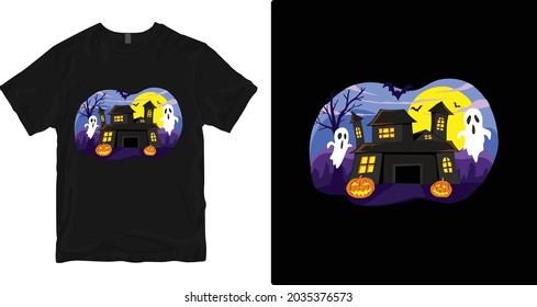 Halloween t-shirt design. Vector print, typography, Halloween, poster, print, emblem. Global swatches.