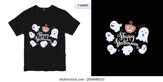 Halloween T-Shirt Design. Vector print, typography, poster. Global swatches. 