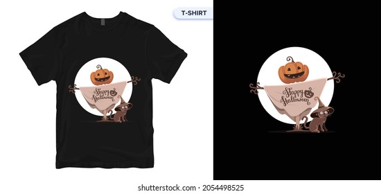 Halloween T-Shirt Design. Vector print, typography, poster. Global swatches. 