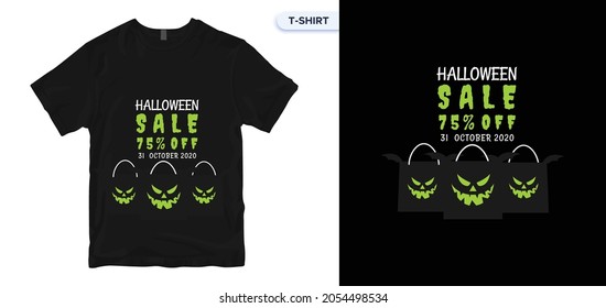 Halloween T-Shirt Design. Vector print, typography, poster. Global swatches. 