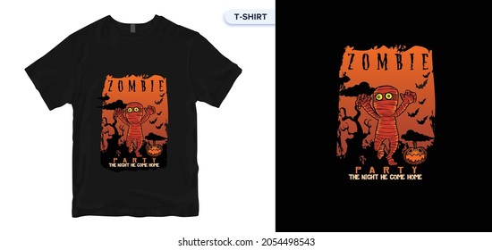 Halloween T-Shirt Design. Vector print, typography, poster. Global swatches. 