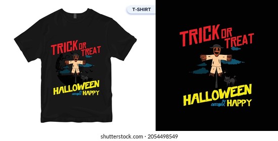 Halloween T-Shirt Design. Vector print, typography, poster. Global swatches. 