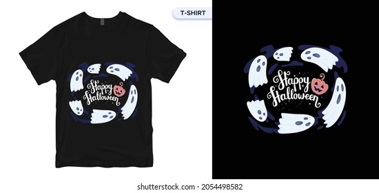 Halloween T-Shirt Design. Vector print, typography, poster. Global swatches. 