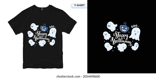 Halloween T-Shirt Design. Vector print, typography, poster. Global swatches. 