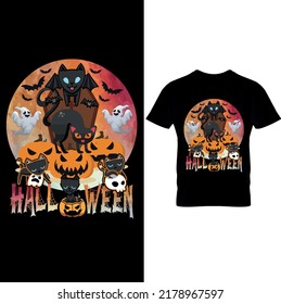  Halloween T-shirt Design – Halloween Vector, Printable Sublimation Design.. 