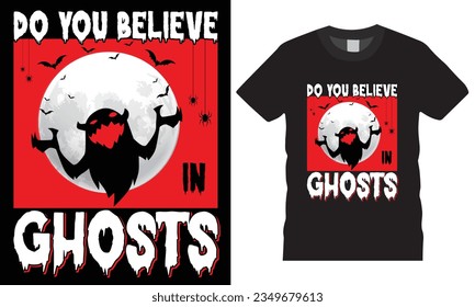 Halloween t-shirt design Vector Template. Halloween tshirt design, Spooky, autumn, witches, hat, scary, tree, bat,full moon, pumpkin, silhouette, Party, Holiday lettering, postcard, vector, art.
