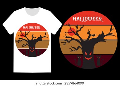 Halloween t-shirt design vector template.