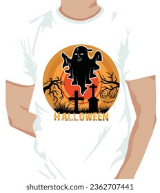 Halloween T-shirt Design Vector Template black boo and Halloween t-shirt design.
