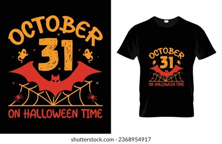 Halloween t-shirt design vector template- 31 octobar on halloween time
Vector design of pumpkin, witch, grave, moon and scary night. Scary easy printable t shirt design for men. women and child.