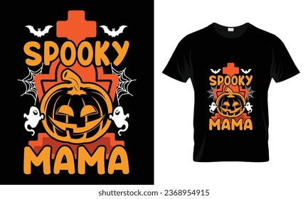 Halloween t-shirt design vector template-Spooky mama
Vector design of pumpkin, witch, grave, moon and scary night. Scary easy printable t shirt design for men. women and child.