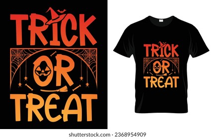 Halloween t-shirt design vector template-Trick or treat
Vector design of pumpkin, witch, grave, moon and scary night. Scary easy printable t shirt design for men. women and child.