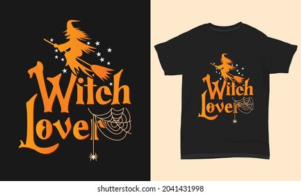 Halloween T-shirt Design Witch Lover