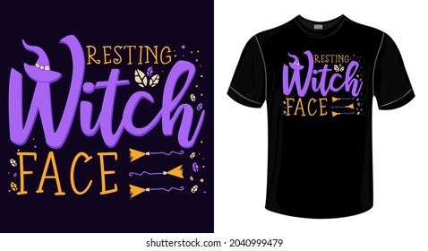 Halloween T-shirt Design-Resting Witch Face