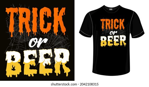 Halloween T-shirt Design-Trick or Beer