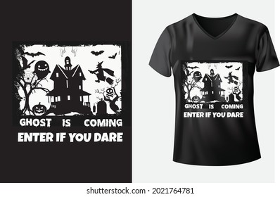 Halloween-T-Shirt-Geist kommt, wenn du es wagst