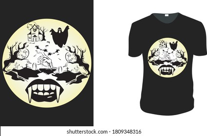 Halloween T-Shirt. Halloween Gift Idea, Halloween Vector graphic for t shirt, Vector graphic, Halloween Holidays.