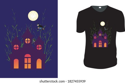 Halloween T-Shirt. Halloween Gift Idea, Halloween Vector graphic for t shirt, Vector graphic, Halloween Holidays.