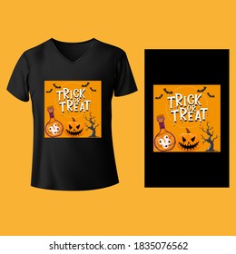 Halloween t-shirt mockup Jaws bear monster vector illustration