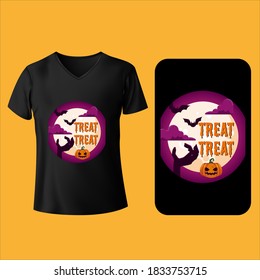 HALLOWEEN TSHIRT T-Shirt Mockup Template. Design T-shirts with trendy 