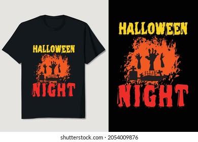 Halloween T-shirt | Halloween Night editable vector