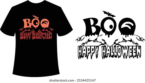 A Halloween T-shirt typically features spooky, fun, or eerie designs that capture the spirit of the holiday. Popular themes include pumpkins, ghosts, skeletons, witches, bats, and haunted houses, 