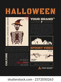 Halloween T-shirts Design in Streetwear, Streetwear design vector