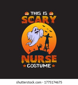 Halloween T-Shirts - Scary Nurse & Funny Halloween Costume T-Shirt Vector.