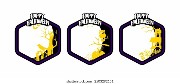 halloween twibbon hexagon purple black theme