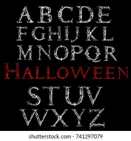 Halloween typeface vector alphabet fonts 