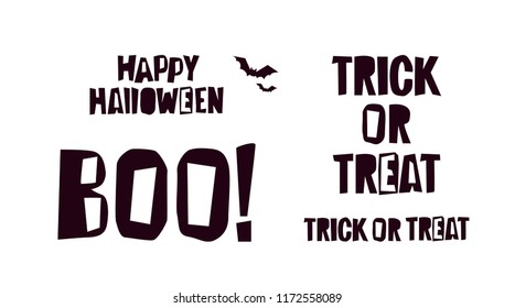 Halloween typographic design elements. Vector illustration