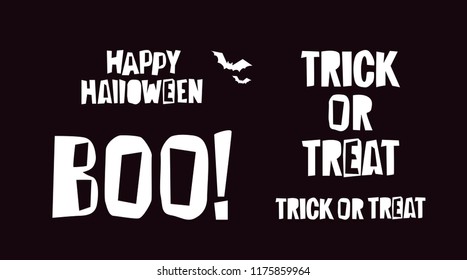 Halloween typographic design elements. Vector illustration