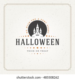Halloween Typographic Greeting Card Design Vector Background. Halloween celebration Label good for poster or flyer. EPS 10.