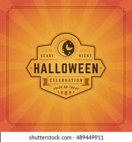Halloween Typographic Greeting Card Design Vector Background.  celebration Label good for poster or flyer. EPS 10.