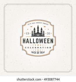 Halloween Typographic Greeting Card Design Vector Background. Halloween celebration Label good for poster or flyer. EPS 10.