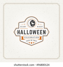 Halloween Typographic Greeting Card Design Vector Background. Halloween celebration Label good for poster or flyer. EPS 10.