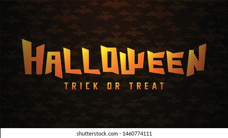 halloween typography with bats on abstract background. minimal geometric patterned wallpaper with dynamic shapes composition. design concept for your celebration. vector illustration.