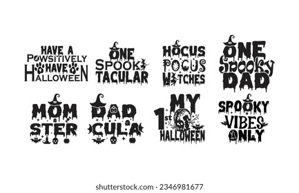 Halloween Typography bundles T shirt Design.Halloween bundles Design.