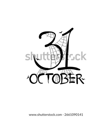 Halloween Typography Design with 31 October and Spider Web Elements
