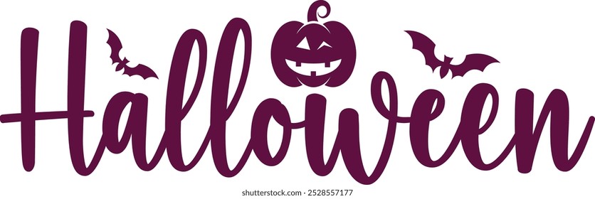 Diseño de tipografía de Halloween en fondo aislado transparente blanco liso para tarjeta, camisa, sudadera con capucha, sudadera, ropa, tarjeta, etiqueta, taza, icono, póster o insignia, feliz Halloween