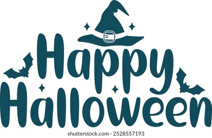 Diseño de tipografía de Halloween en fondo aislado transparente blanco liso para tarjeta, camisa, sudadera con capucha, sudadera, ropa, tarjeta, etiqueta, taza, icono, póster o insignia, feliz Halloween