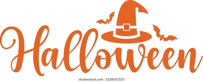 Diseño de tipografía de Halloween en fondo aislado transparente blanco liso para tarjeta, camisa, sudadera con capucha, sudadera, ropa, tarjeta, etiqueta, taza, icono, póster o insignia, feliz Halloween