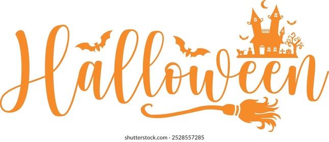 Diseño de tipografía de Halloween en fondo aislado transparente blanco liso para tarjeta, camisa, sudadera con capucha, sudadera, ropa, tarjeta, etiqueta, taza, icono, póster o insignia, feliz Halloween