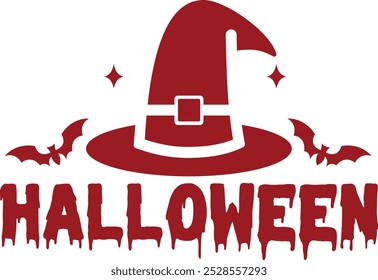 Halloween typography design on plain white transparent isolated background for card, shirt, hoodie, sweatshirt, apparel, card, tag, mug, icon, poster or badge, Happy Halloween